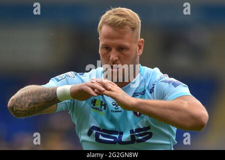 Warrington, Regno Unito. 11 Giugno 2021. Joe Westerman (13) di Wakefield Trinity durante il warm up a Warrington, Regno Unito, il 6/11/2021. (Foto di Richard Long/News Images/Sipa USA) Credit: Sipa USA/Alamy Live News Foto Stock