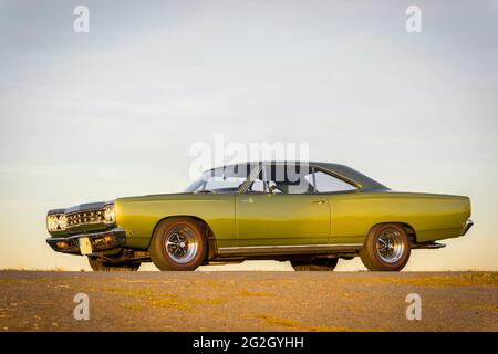 Plymouth Road Runner, costruito nel 1968, muscle car, oldtimer, classico Foto Stock