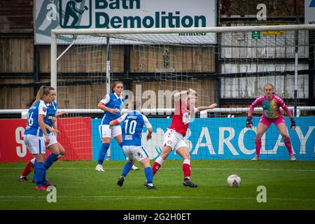 Bath, Inghilterra. 18 ottobre 2020. Barclays fa Womens Super League match tra Bristol City Women e Birmingham City Women. Foto Stock