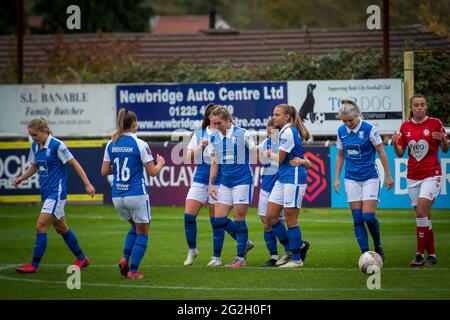 Bath, Inghilterra. 18 ottobre 2020. Barclays fa Womens Super League match tra Bristol City Women e Birmingham City Women. Foto Stock