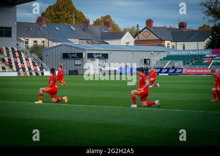 Newport, Galles. 22 ottobre 2020. UEFA Womens Euro 2022 qualificante Gruppo C partita tra donne del Galles e donne delle Isole Faroe Foto Stock