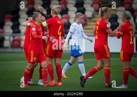 Newport, Galles. 22 ottobre 2020. UEFA Womens Euro 2022 qualificante Gruppo C partita tra donne del Galles e donne delle Isole Faroe Foto Stock