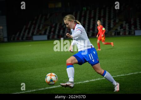 Newport, Galles. 22 ottobre 2020. UEFA Womens Euro 2022 qualificante Gruppo C partita tra donne del Galles e donne delle Isole Faroe Foto Stock