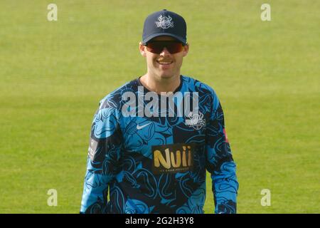 Chester le Street, Inghilterra, 11 giugno 2021 Lockie Ferguson si è schierata per i Vichinghi dello Yorkshire durante una partita di cricket T20 Blast. Credit: Colin Edwards/Alamy Live News. Foto Stock