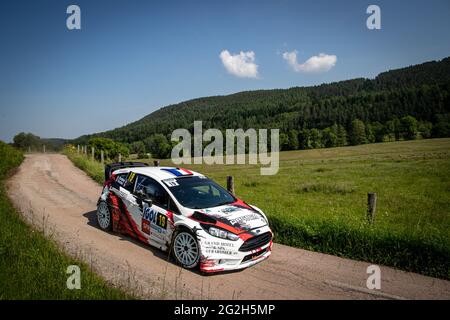 Gerardmer, Francia. 11 Giugno 2021.19 VAUTHIER Alain, NOLLET Stevie, Ford Fiesta WRC, azione durante il Rallye Vosges Grand Est 2021, 2° round del Championnat de France des Rallyes 2021, dal 10 al 12 giugno a Gerardmer, Francia - Foto Alexandre Guillaumot / DPPI Foto Stock