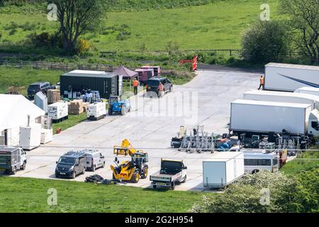 Riprese Indiana Jones 5 North Yorkshire Moors Railway Foto Stock