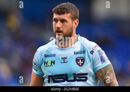 Warrington, Regno Unito. 11 Giugno 2021. Jay Pitts (14) di Wakefield Trinity durante la partita a Warrington, Regno Unito, il 11/06/2021. (Foto di Richard Long/News Images/Sipa USA) Credit: Sipa USA/Alamy Live News Foto Stock