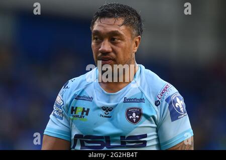 Warrington, Regno Unito. 11 Giugno 2021. Tinirau Arona (10) di Wakefield Trinity durante la partita a Warrington, Regno Unito, il 6/11/2021. (Foto di Richard Long/News Images/Sipa USA) Credit: Sipa USA/Alamy Live News Foto Stock