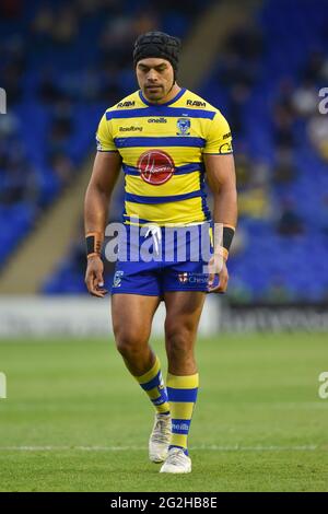 Warrington, Regno Unito. 11 Giugno 2021. Sitaleki Akauola (20) di Warrington Wolves durante la partita a Warrington, Regno Unito, il 11/06/2021. (Foto di Richard Long/News Images/Sipa USA) Credit: Sipa USA/Alamy Live News Foto Stock