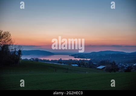 Lago di Costanza, tramonto Foto Stock