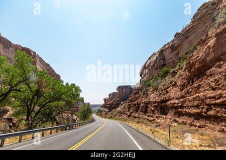 Sull'autostrada US 191. Vicino a Bluff, Utah, USA Foto Stock