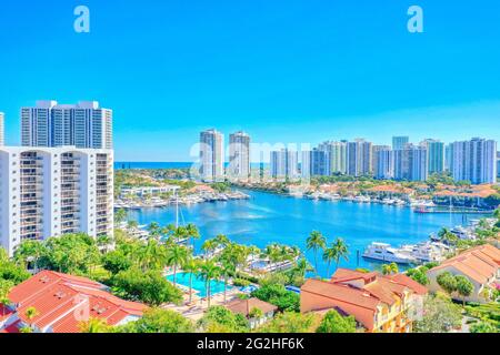 Miami, Aventura Marina, Florida Foto Stock