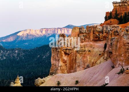 Natural Bridge, un imponente arco di 85 piedi di roccia rossa scolpito da sedimentarie rocce rosse da forze geologiche nel corso di milioni di anni. Bryce Canyon National Park, Utah, Stati Uniti Foto Stock