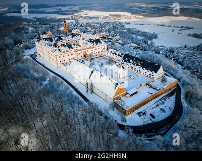 Castello di Augustusburg in inverno Foto Stock