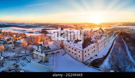 Castello di Augustusburg in inverno Foto Stock