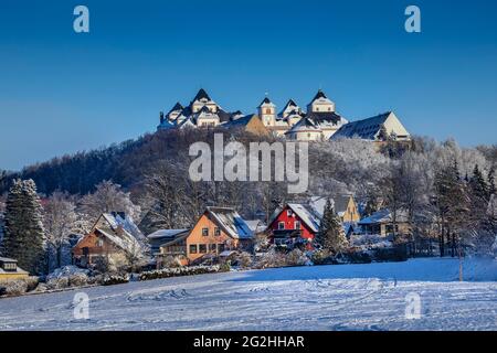 Castello di Augustusburg in inverno Foto Stock