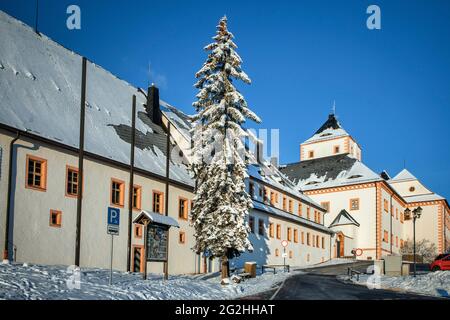 Castello di Augustusburg in inverno Foto Stock