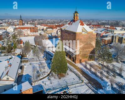 Vecchia fortezza torre Peitz Foto Stock