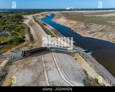 Inondazioni sul futuro Cottbus Mar Baltico Foto Stock