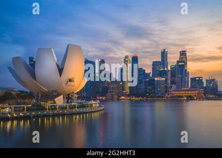 10 agosto 2018: artscience, un museo all'interno del resort integrato di Marina Bay Sands nella zona centrale di Singapore, è stato aperto il 17 febbraio 2011 AN Foto Stock