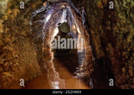 Rosenbuschzeche a Crottendorf - miniera d'argento storica sulle Ore Mountains Foto Stock