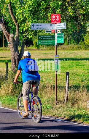 Cartello d'uscita in Spreewald Foto Stock