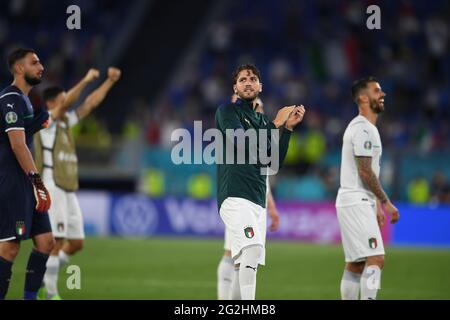 Roma, Italia. 11 Giugno 2021. Manuel Locatelli (Italia) durante la partita UEFA 'Campionato europeo 2020' tra Turchia 0-3 Italia allo Stadio Olimpico il 11 giugno 2021 a Roma. Credit: Maurizio Borsari/AFLO/Alamy Live News Foto Stock