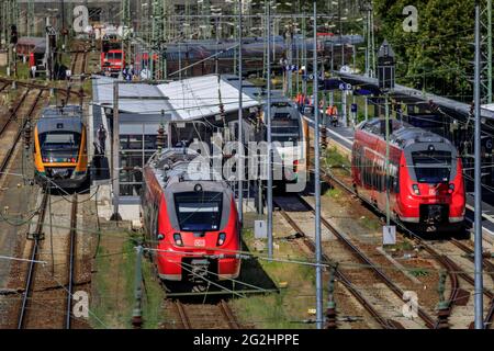 Stazione centrale di Cottbus: Nuovo incrocio stradale nel sud del Brandeburgo Foto Stock