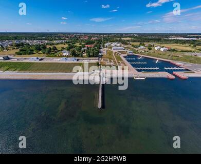 Porto della città di großräschen della miniera a cielo aperto di Meuro Foto Stock