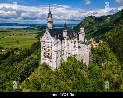 Castello di Neuschwanstein a Schwangau (Re Ludovico II) Foto Stock