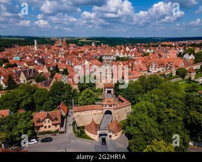 Rödertor a Rothenburg ob der Tauber Foto Stock