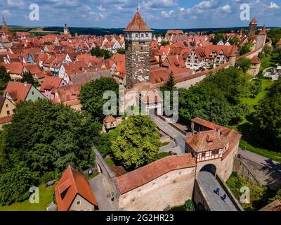 Rödertor a Rothenburg ob der Tauber Foto Stock