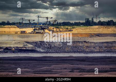 Miniera di lignite a cielo aperto Welzow-Süd Foto Stock