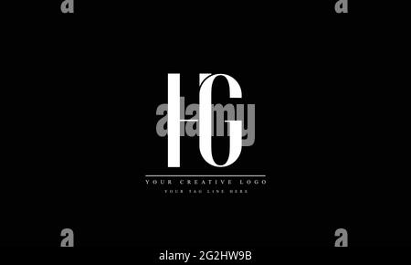 Letter Logo Design con Creative Modern Trendy Typography HG GH Illustrazione Vettoriale