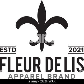 Logo Fleur de lis per l'azienda di abbigliamento Illustrazione Vettoriale