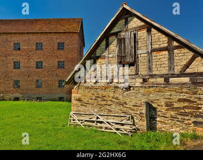 Europa, Germania, Assia, Marburger Land, Lahn, Vecchio mulino a Kernbach Foto Stock