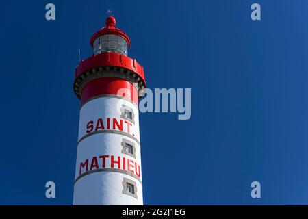 Faro di Saint-Mathieu, Francia, Bretagna, dipartimento del Finistère Foto Stock