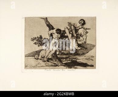 Francisco De Goya - una festa eroica con Men morti Grande Hazaa con Muertos dai disastri della guerra Los Desastres De la Guerra piatto 39 Foto Stock