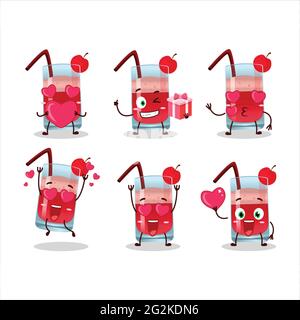 Singapore Sling cartoon personaggio con amore simpatico emoticon. Illustrazione vettoriale Illustrazione Vettoriale