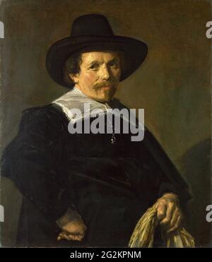 Frans Hals - Ritratto di un uomo che tiene i guanti Foto Stock