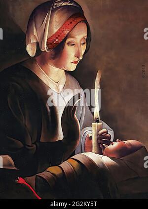 Georges De la Tour - Sant'Anna con il Cristo Bambino Foto Stock