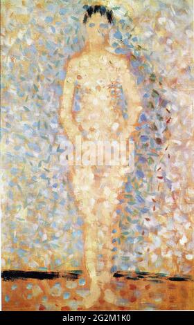 Georges Seurat - Poseur in piedi Vista frontale Studio Les Poseuses 1887 Foto Stock