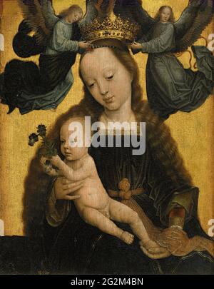 Gerard David - la Vergine col Bambino incoronata da due Angeli Foto Stock