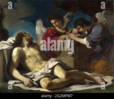 Giovanni Francesco Barbieri - Guercino - il Cristo Morto lutto da due Angeli Foto Stock