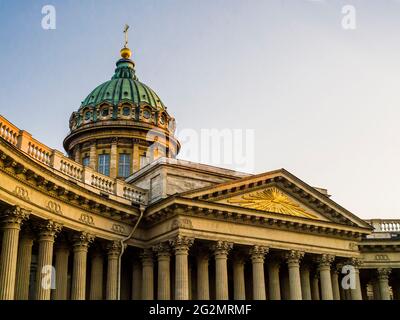 Vista panoramica della Cattedrale di Kazan, San Pietroburgo, Russia Foto Stock