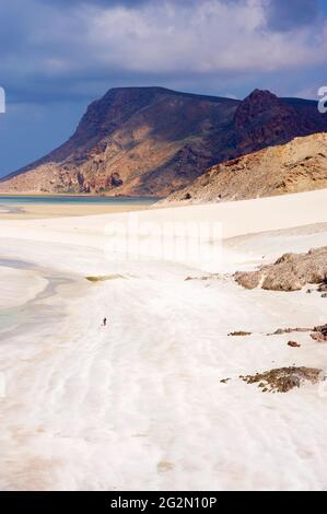 Yemen, isola di Socotra, spiaggia di Qalansia Foto Stock