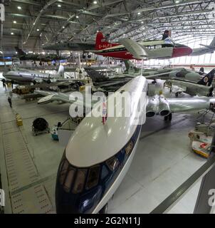 Duxford Inghilterra Maggio 2021 Vista del De Havilland Comet, il primo aereo di linea commerciale al mondo Foto Stock