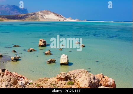 Yemen, isola di Socotra, spiaggia di Qalansia Foto Stock