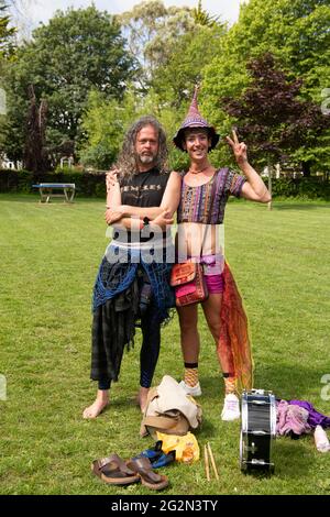 Falmouth Cornovaglia, estinzione i manifestanti della ribellione da tutto il paese marciano per le strade di Falmouth per il G 7 summit St Ives Cornovaglia Credit: kathleen White/Alamy Live News Foto Stock