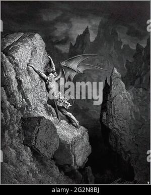 Gustave Doré - Satan S volo attraverso Chaos C 1868 Foto Stock